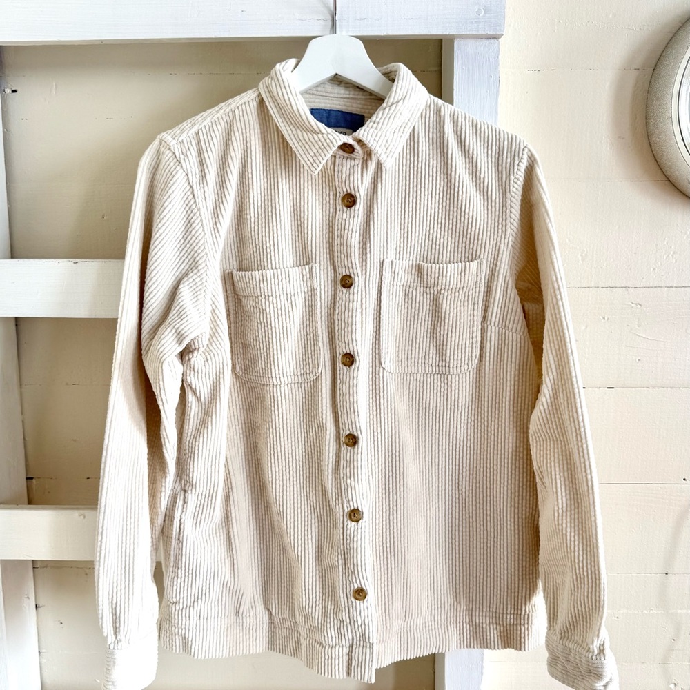 L.L. Bean Cream Corduroy Shirt Small